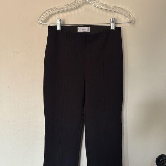 MNG Black Straightโ Leg Trousers Small High Waist Slit Hem Work Pants - Picture 2 of 8